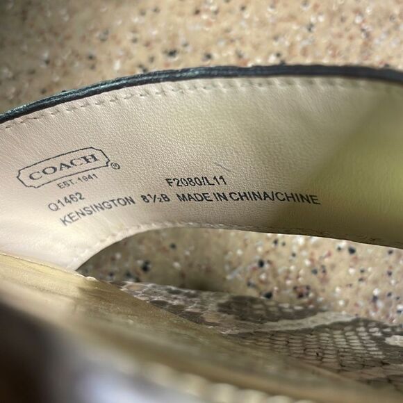 Coach Kensington Snake Print Ankle Wrap Platform Heeled Sandals 8.5 Nude, Taupe - Picture 5 of 12